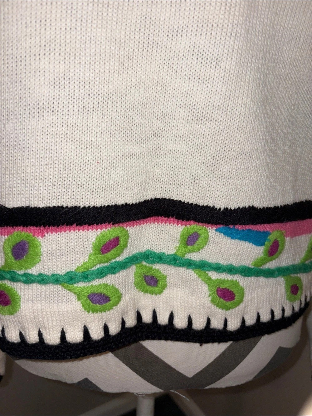 Michael Simon Multicolor Art Knit Cardigan Size Large - Picture 3 of 10